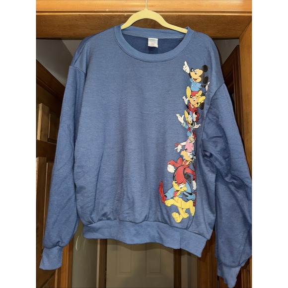 Disney Tops - Disney Mickey And Friends Vintage Crew Sweatshirt Size XL Blue